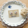 Nonojiko Handmade Accessories - Pierce red & white flower  (29)