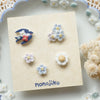 Nonojiko Handmade Accessories - Pierce forget-me-not & camomile set  (25)