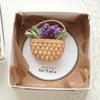 Ma*LuLu Handmade Accessories - Leather Brooch Mini Basket Flower