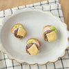Rye handmade accessories - miniature brooch - Burger steak