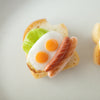 Rye handmade accessories - miniature brooch - Sausage with egg