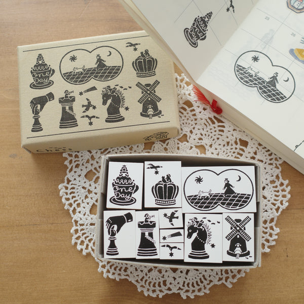 Rakui Hana Chess Stamp Set