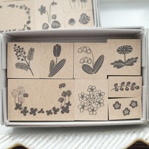Stamp Marche rubber stamp - Flower set