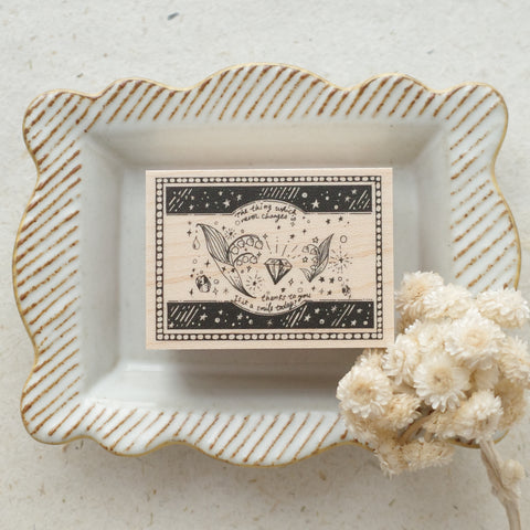Nonnlala rubber stamp - Lily of the valley frame