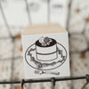 Japanese rubber stamp - Cake with plates