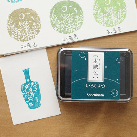 Shachihata Japanese Color oil-based Ink Pad - Tokusa (木賊色)