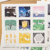 Rakui Hana Stamp Stickers -Linocut Prints & School Boy Set-