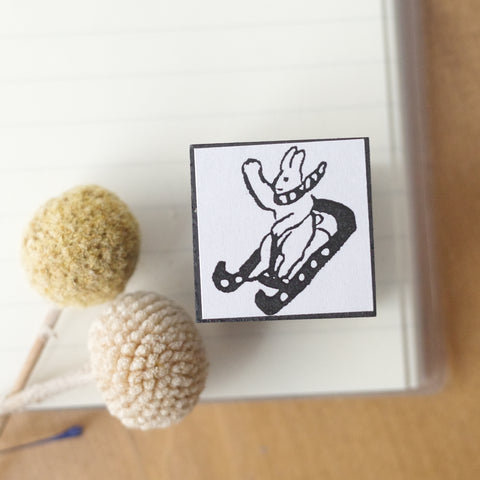 Kocka Stamp - Snowboard rabbit