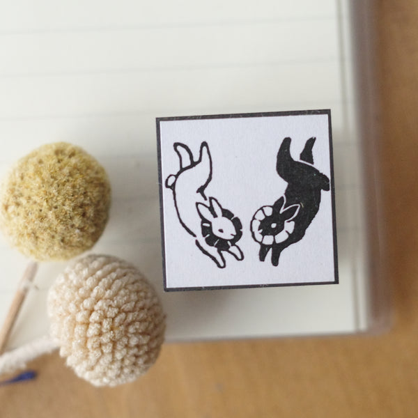 Kocka Stamp - Two rabbits