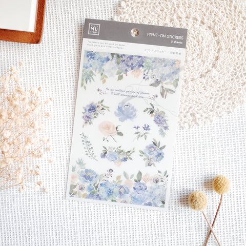 MU Print-On Sticker - Flower Series 39-Cheng Blue Rose