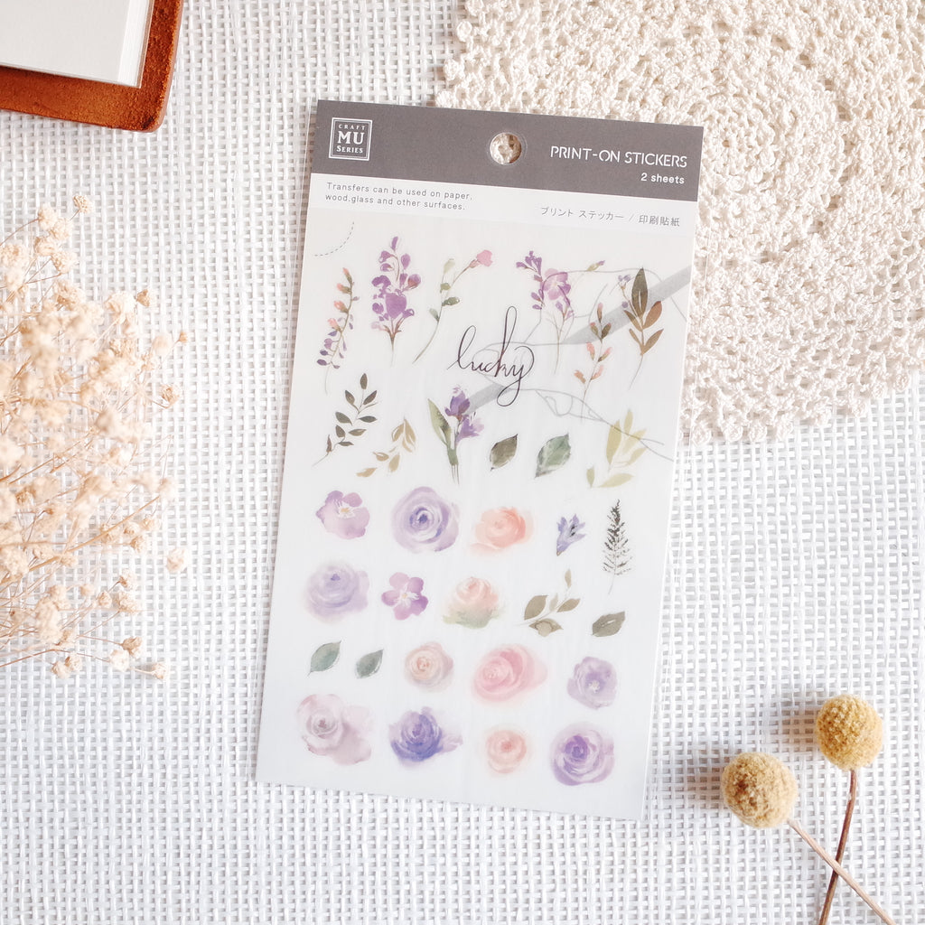 MU Print-On Sticker - Flower Series 71 - Lilac Purple Rose
