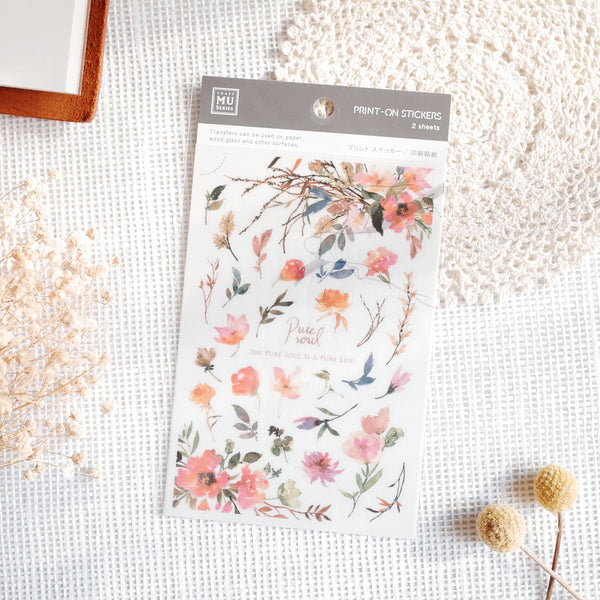 MU Print-On Sticker - Flower Series 69 - Red Spring Flowers