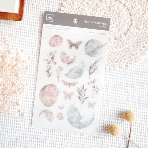 MU Print-On Sticker - Flower Series 66 - Lunar Eclipse Wood