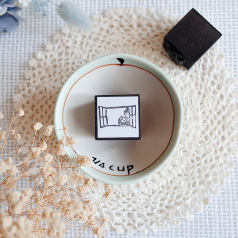 Stamp - Window and Coffee