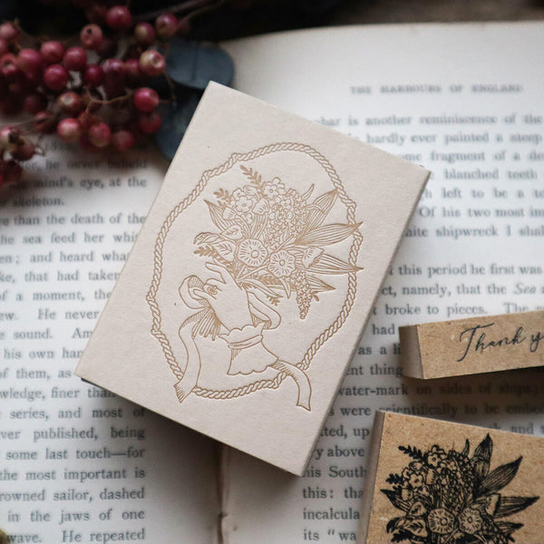Keibunsha - Letterpress Match Box Stamp (Flower bouquet)