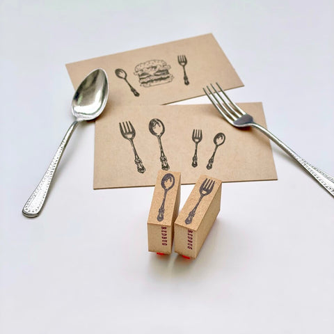 Redbug rubber stamp - Small cutlery set