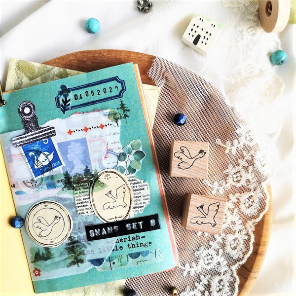 Eileen Tai rubber stamp - Swan set B