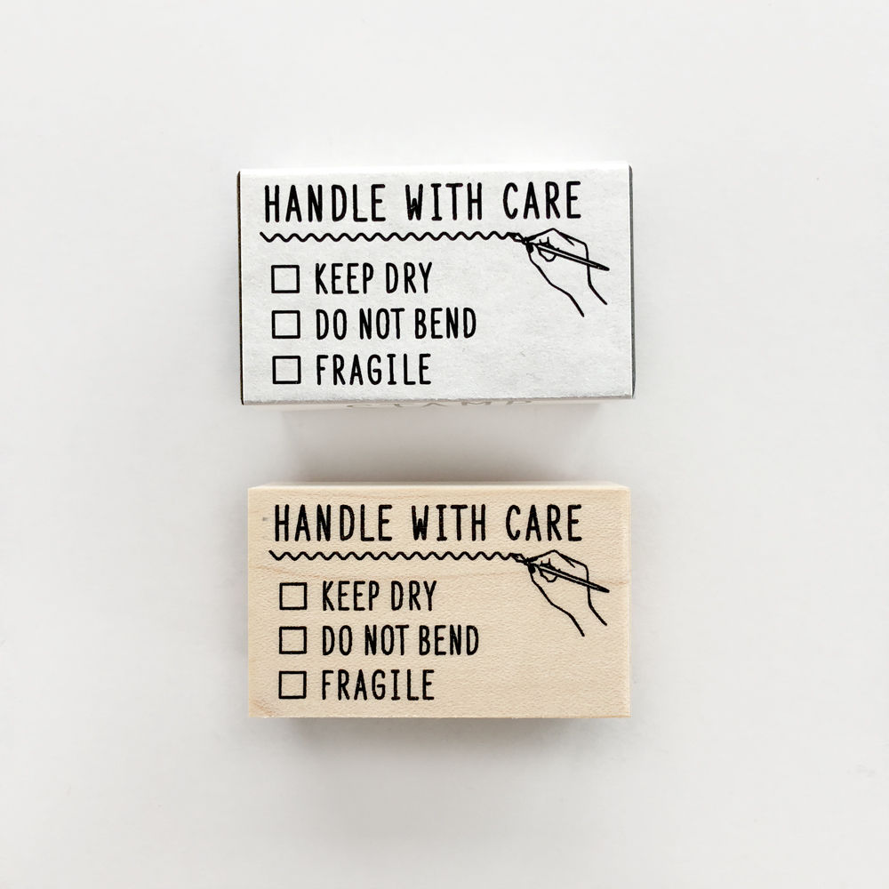 Knoop Rubber Stamp - Handle with care