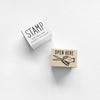 Knoop Rubber Stamp - Open Here